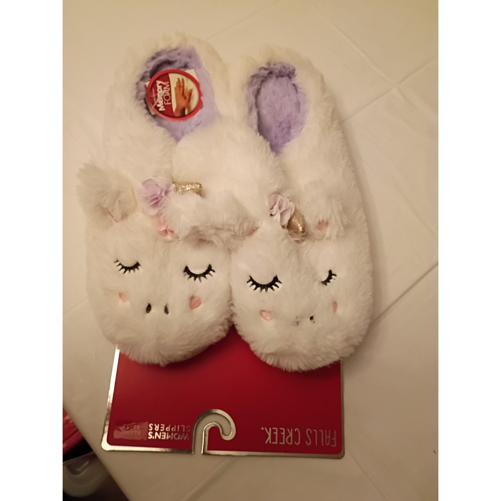 New Woman's Falls Creek Size xL  Unicorn Slippers Memory Foam